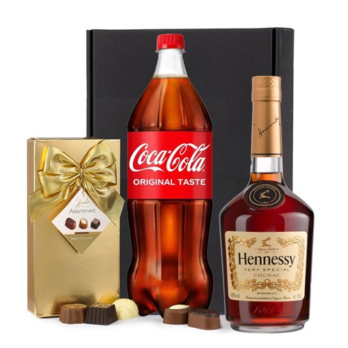 Hennessy VS 3star Cognac with Coca-Cola & Chocolates Gift Box | Spirit Mixer Set